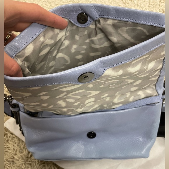Aimee Kestenberg Blue Leather Crossbody Zip Me Up Purse - Picture 6 of 10